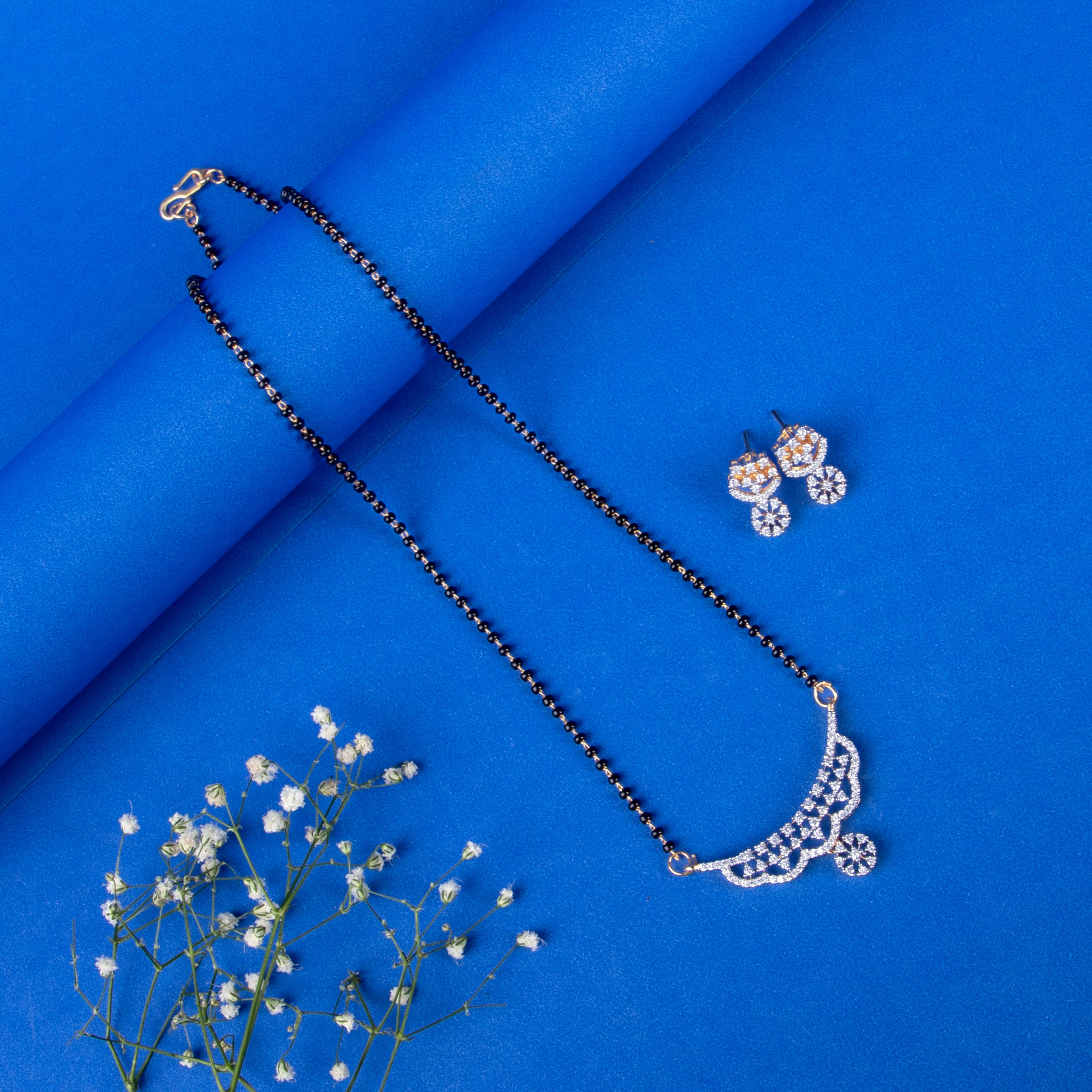 Floral Curve Mangalsutra Set