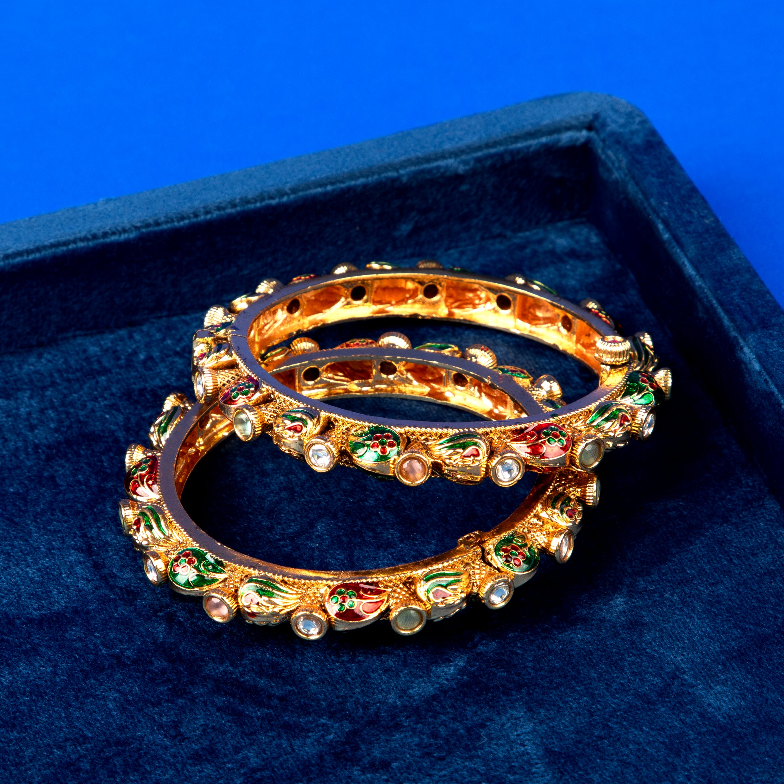 Heritage Enamel Pearl Bangles