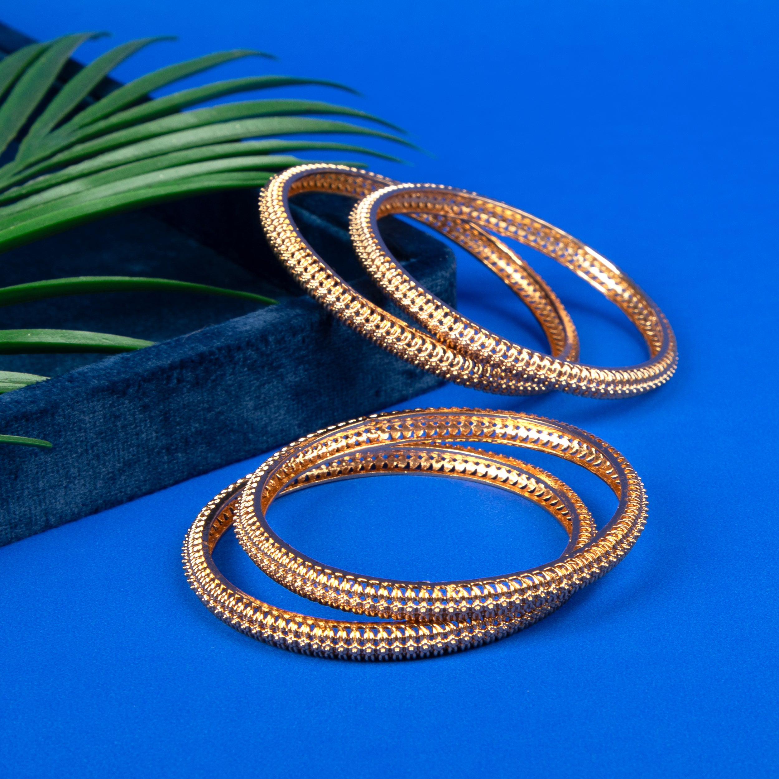 Royal Weave Textured Bangles – Set of 4