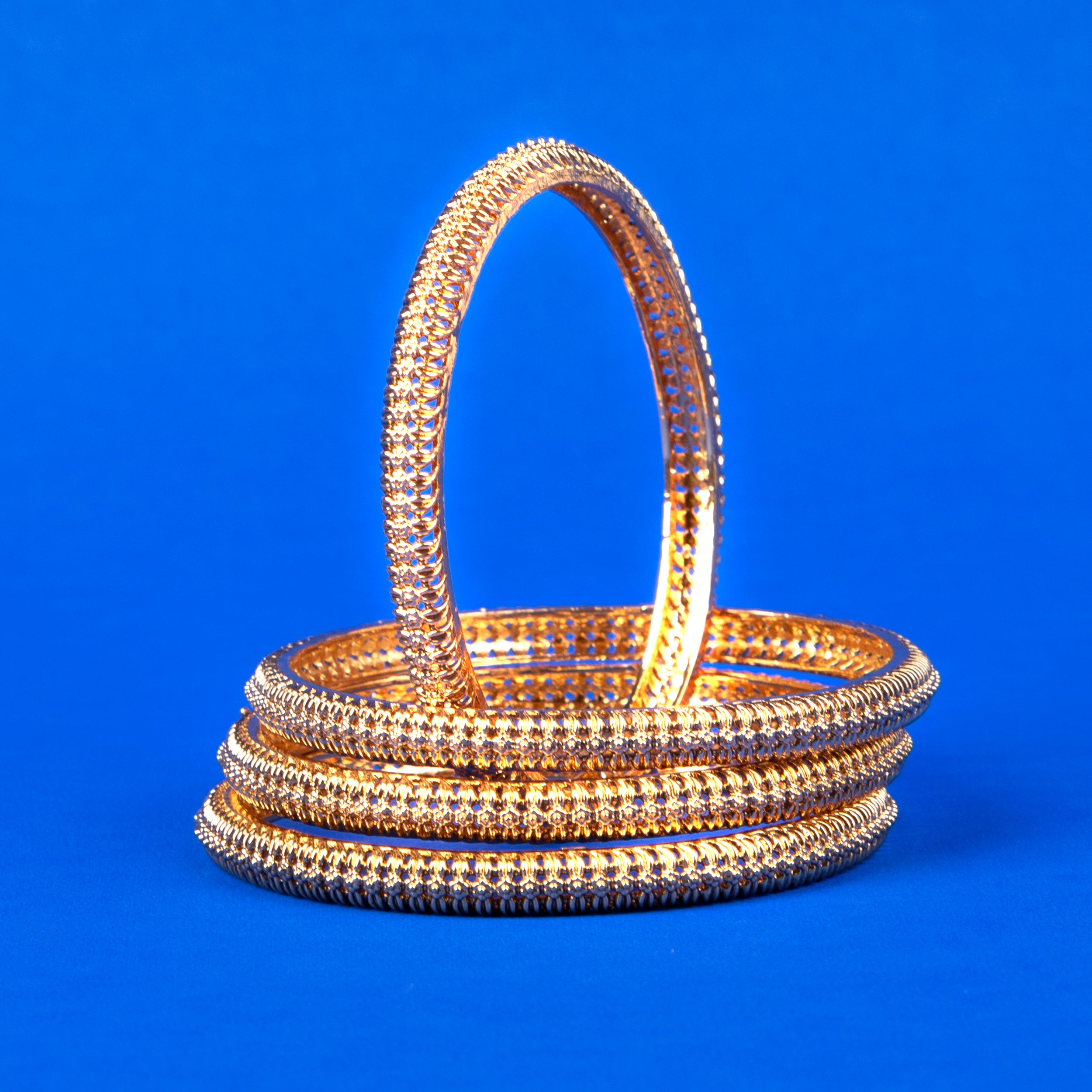 Royal Weave Textured Bangles – Set of 4