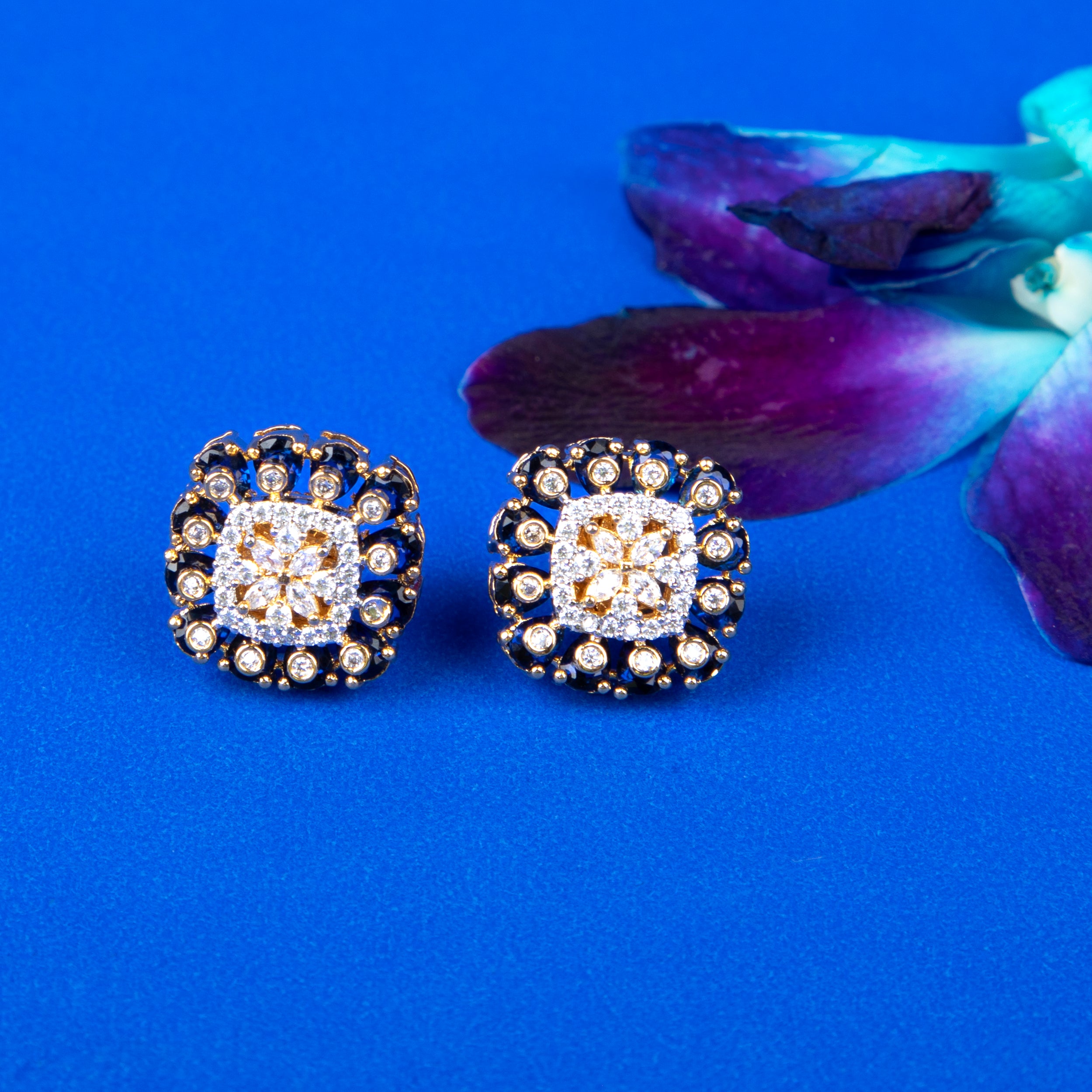 Midnight Bloom Stud Earrings