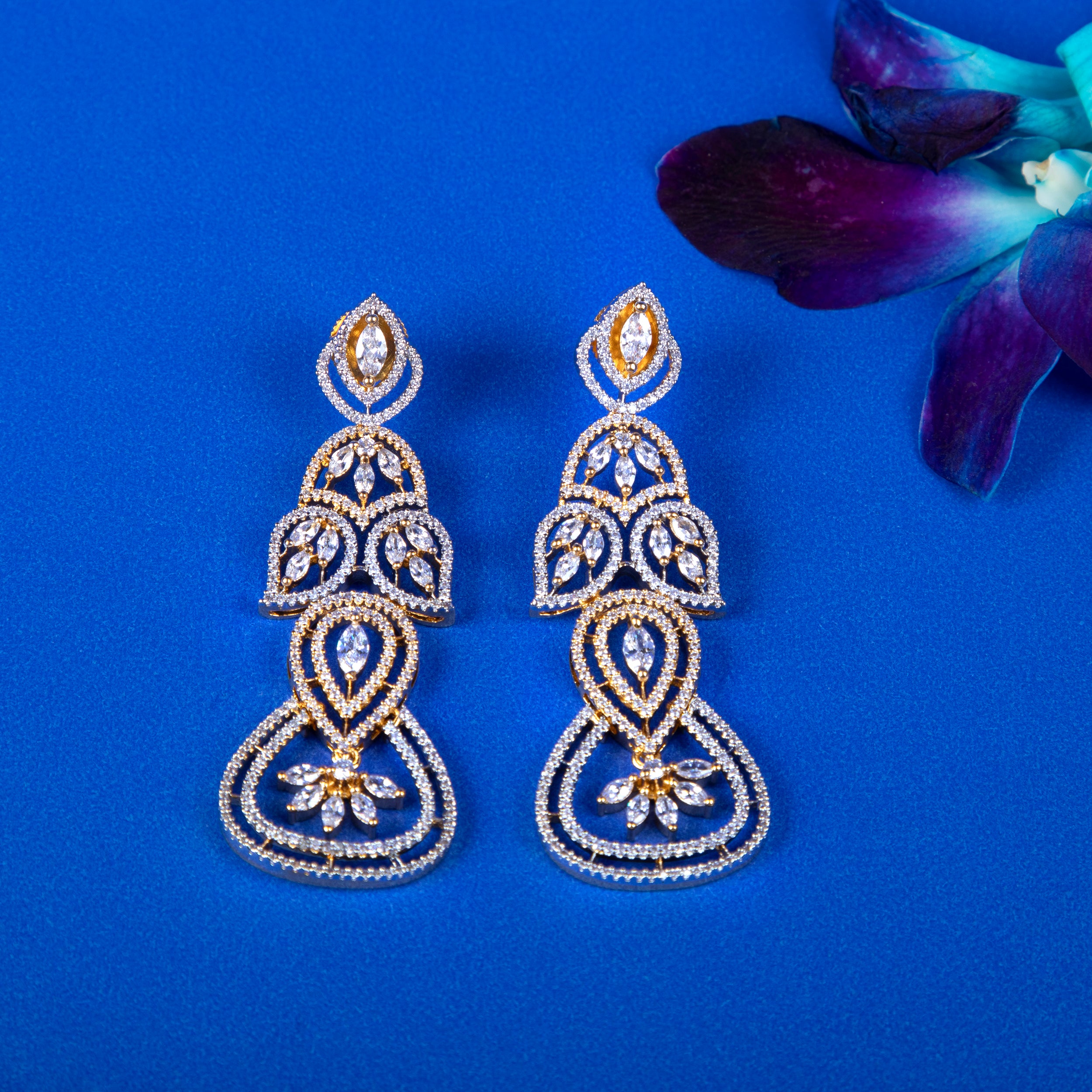Aadhira Tiered Spark CZ Earrings