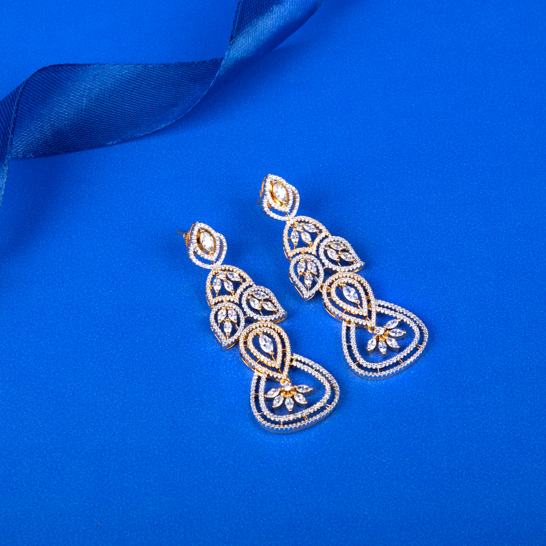 Aadhira Tiered Spark CZ Earrings