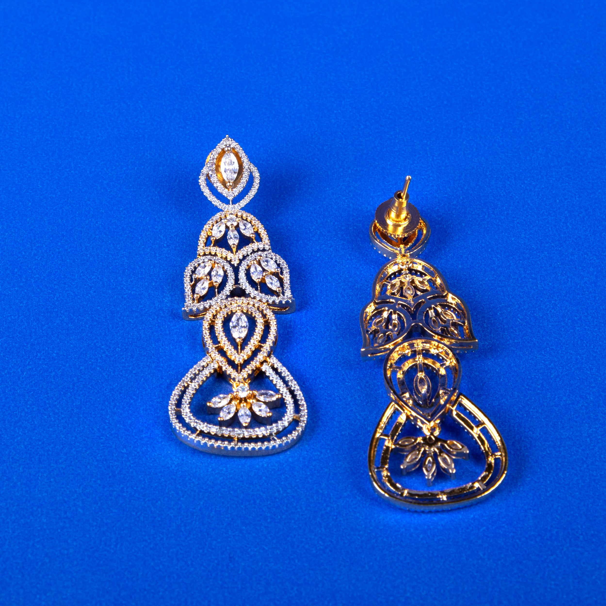 Aadhira Tiered Spark CZ Earrings