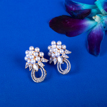 Petal Pearl Loop Earrings