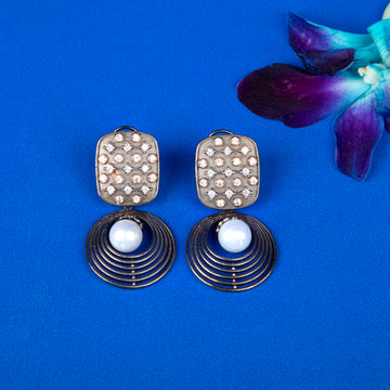 Orbit Pearl Drop Earrings