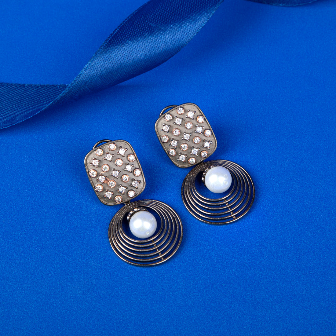 Orbit Pearl Drop Earrings