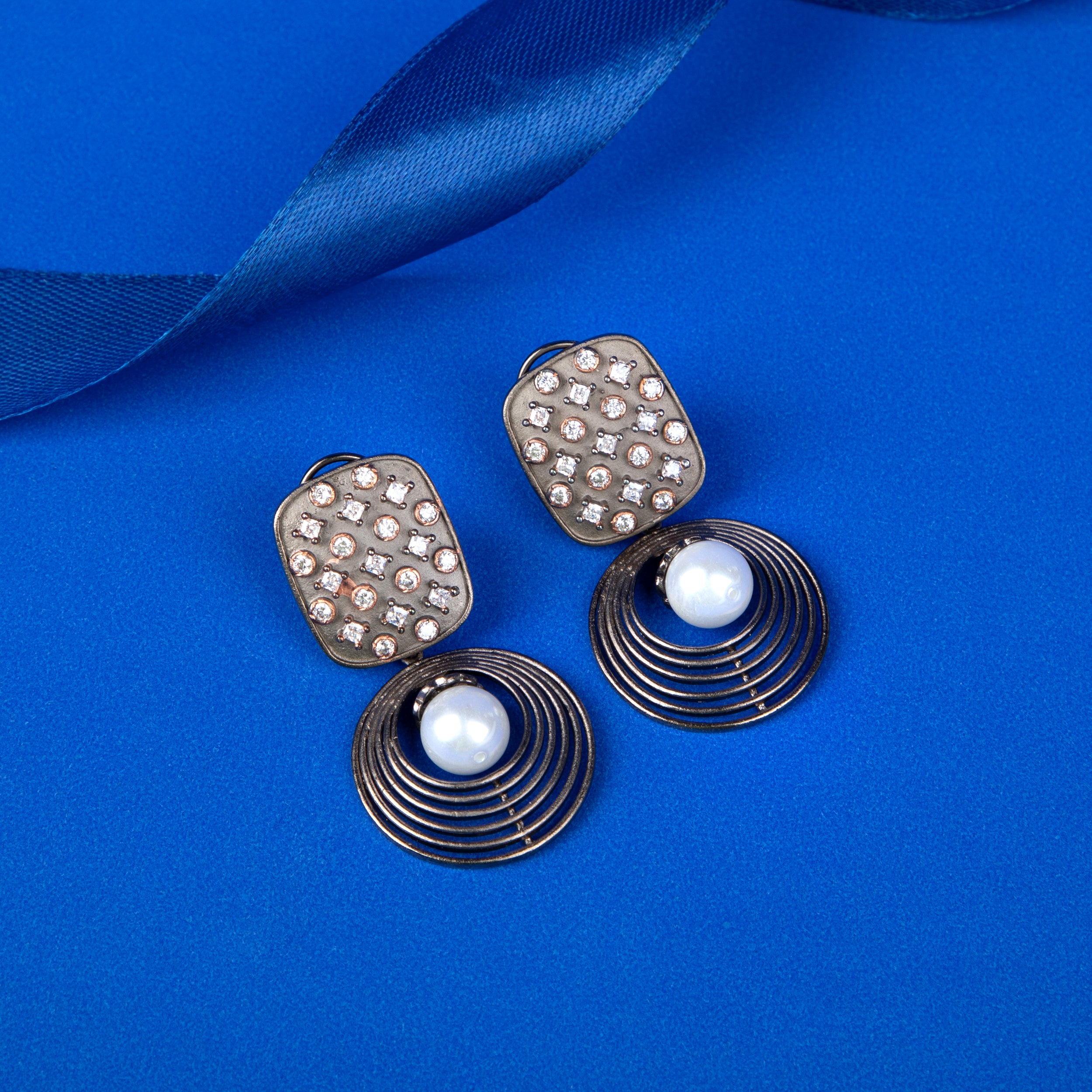 Orbit Pearl Drop Earrings