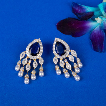 Midnight Dewdrop Chand Earrings