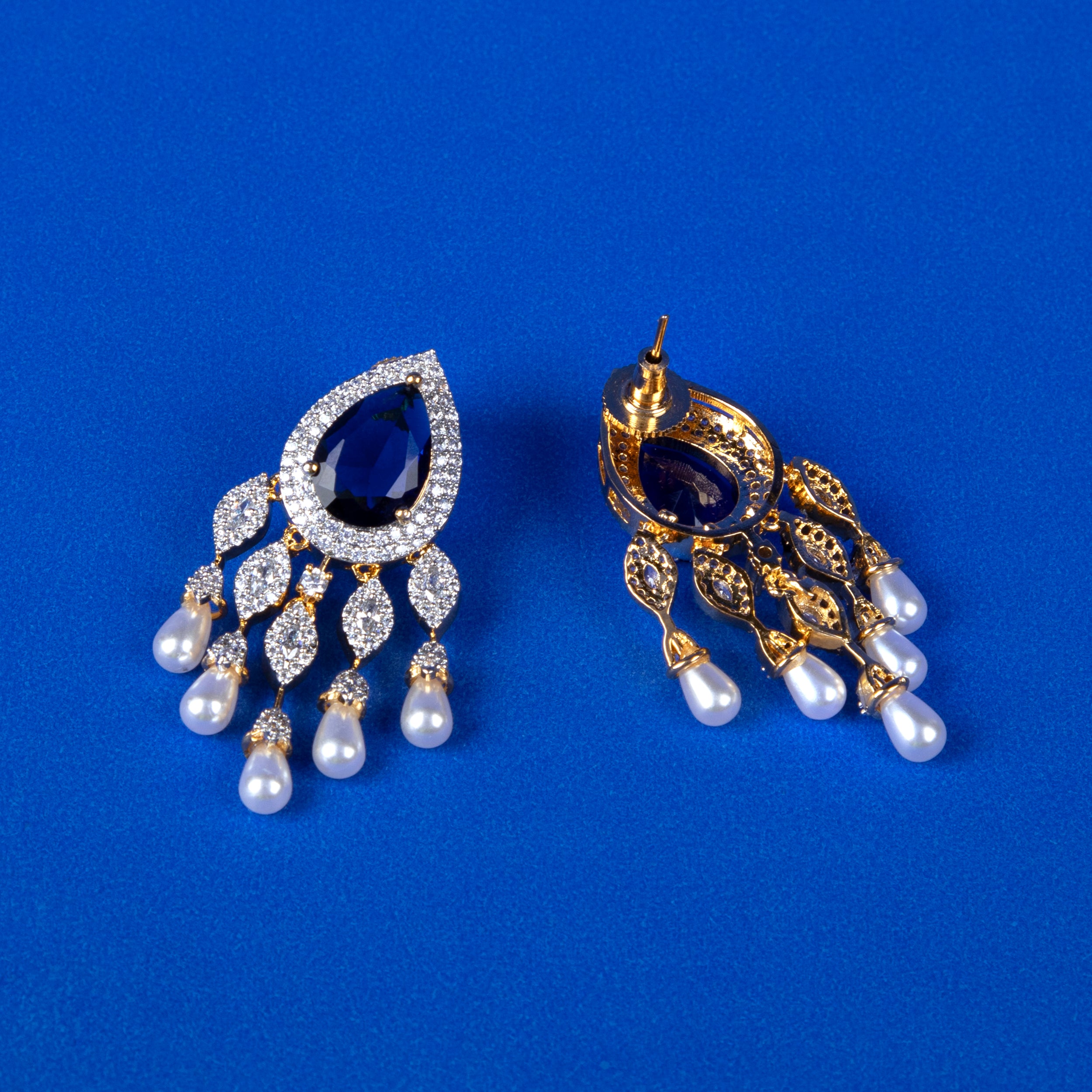 Midnight Dewdrop Chand Earrings