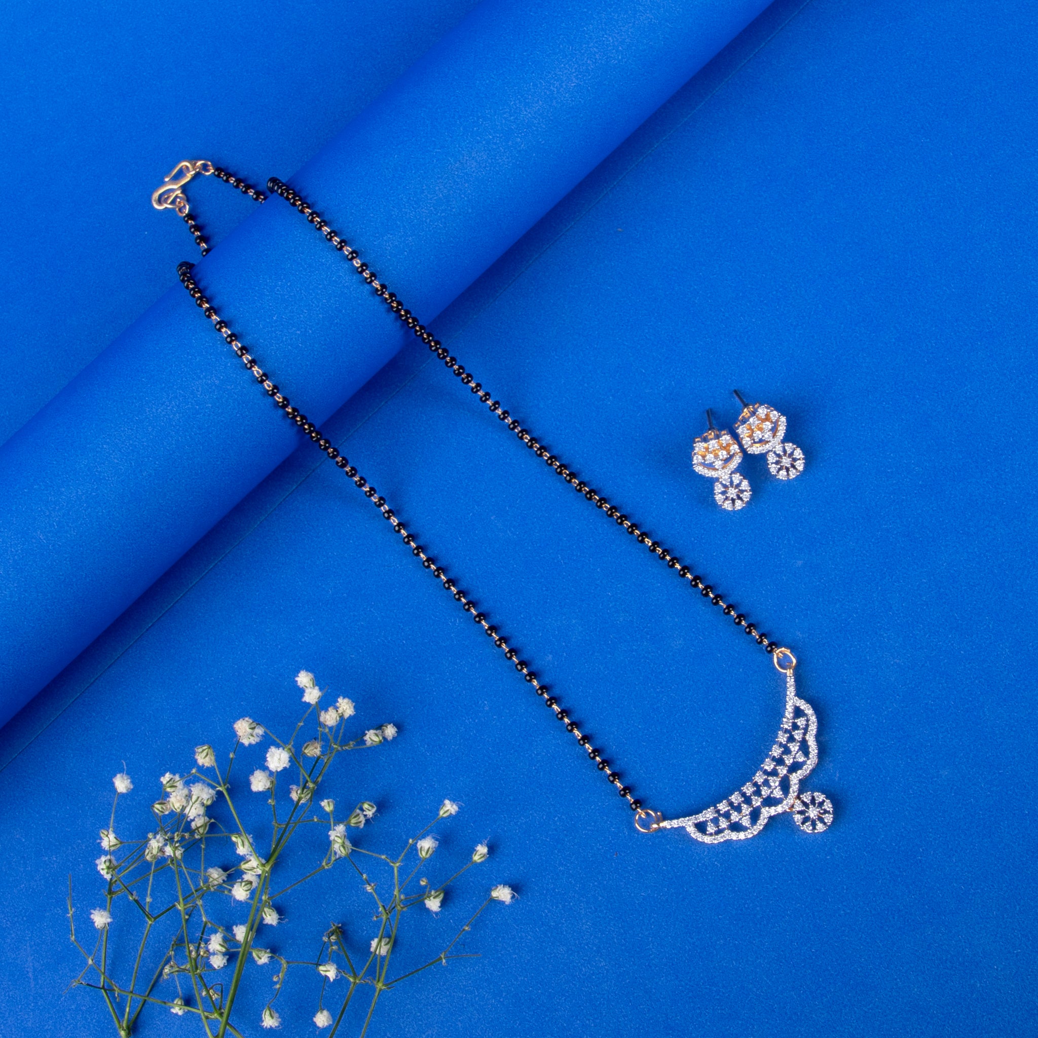Floral Curve Mangalsutra Set