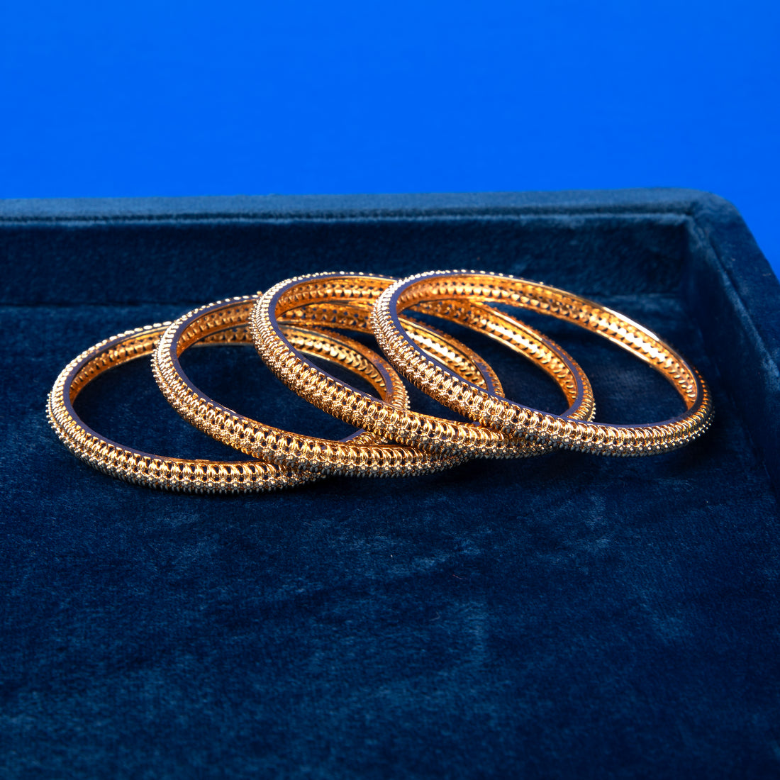 Royal Weave Textured Bangles – Set of 4