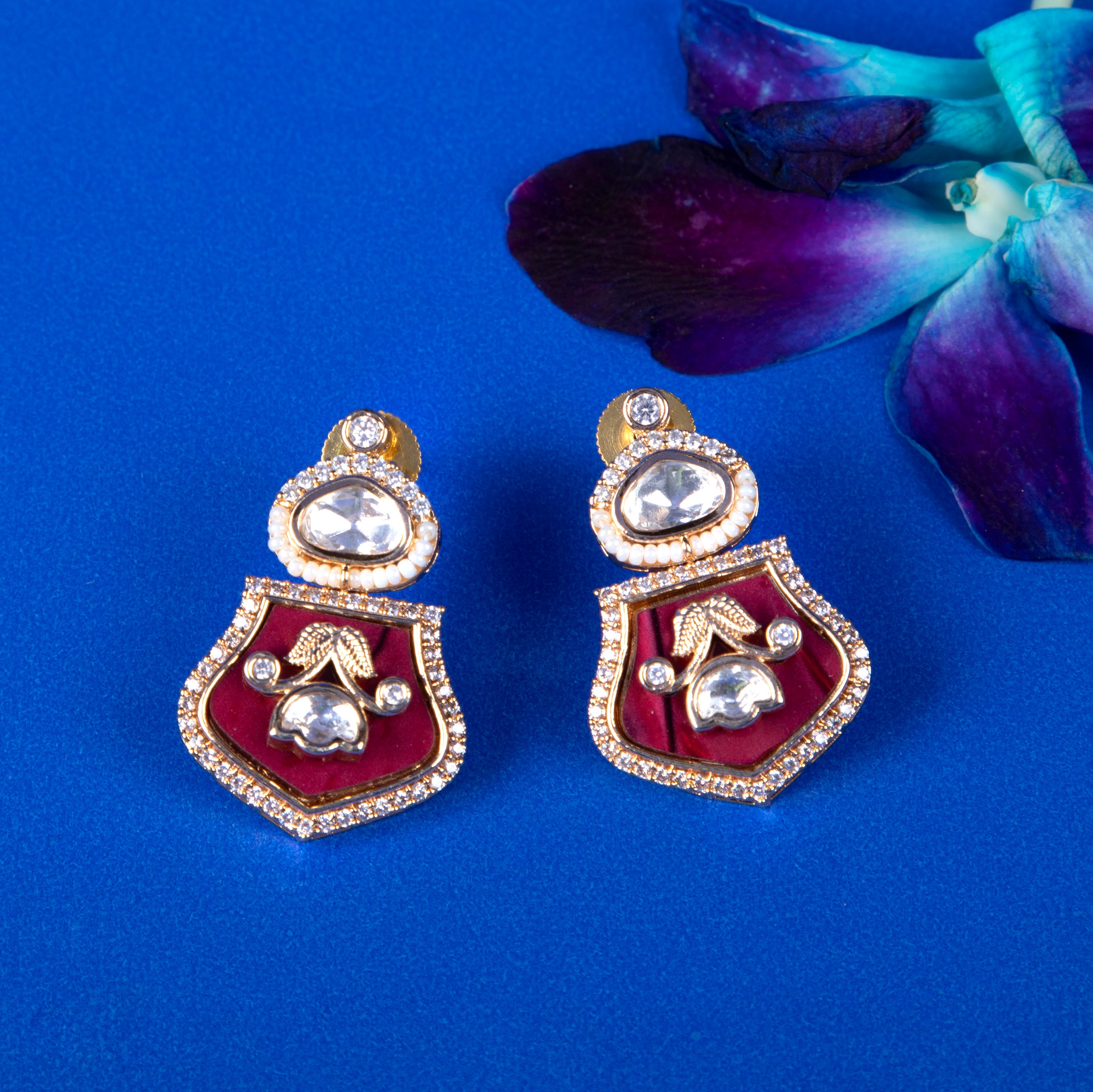 Crimson Crest Heritage Earrings