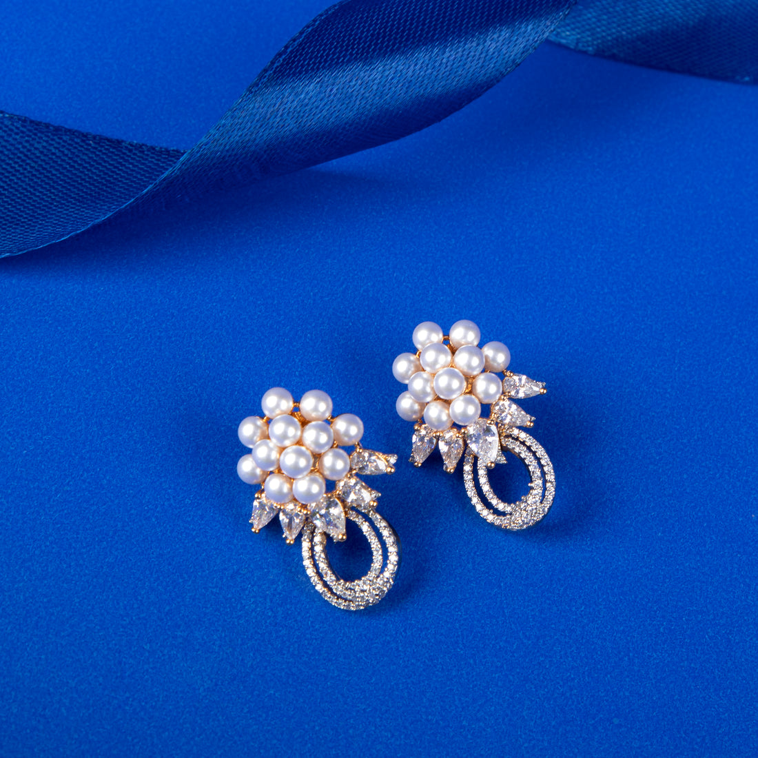 Petal Pearl Loop Earrings