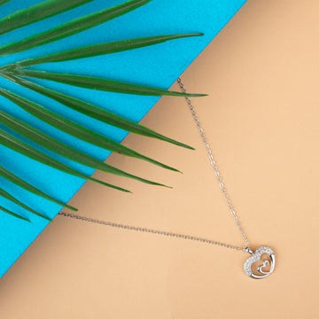 Twin Hearts Sparkling Pendant