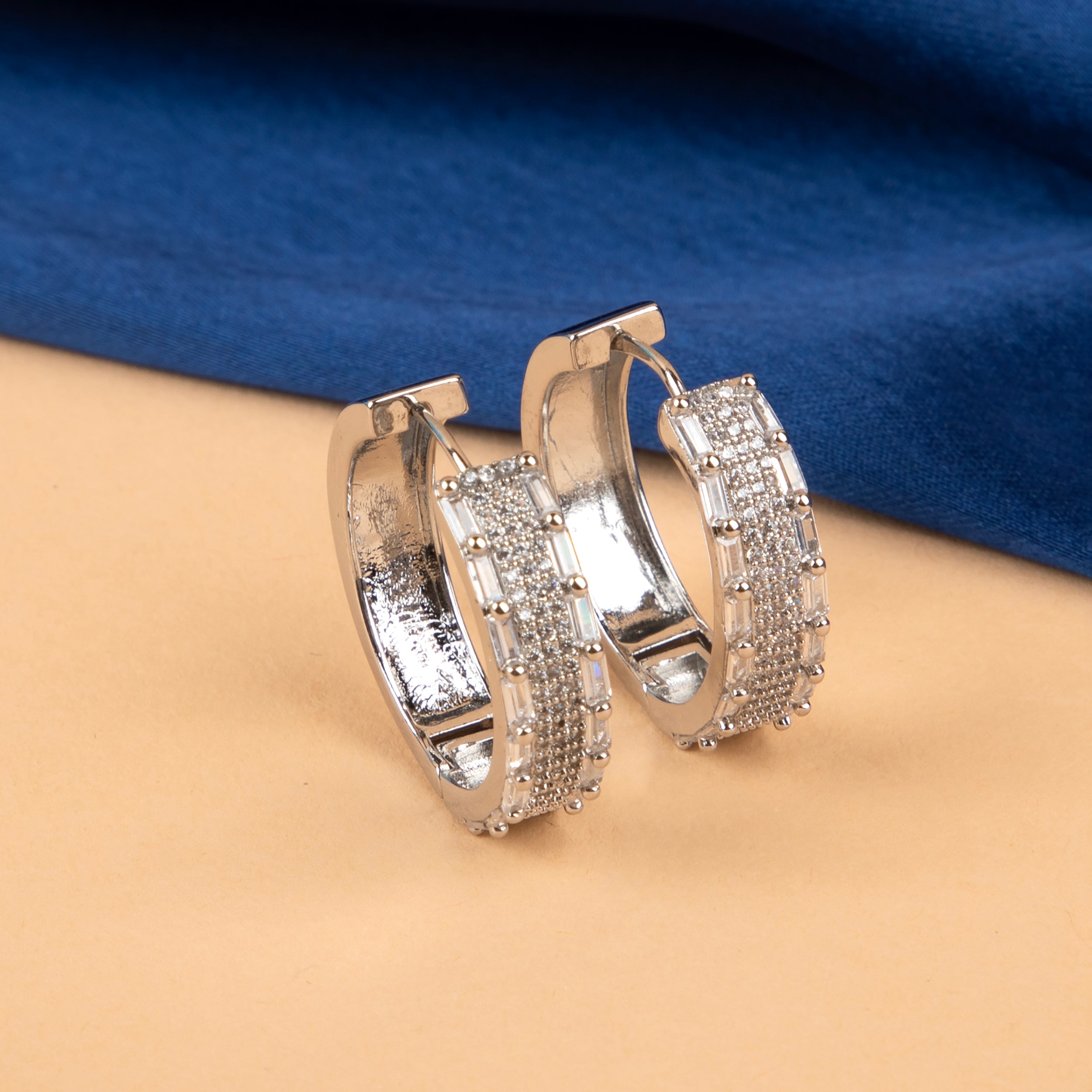 Baguette Luxe Hoop Earrings