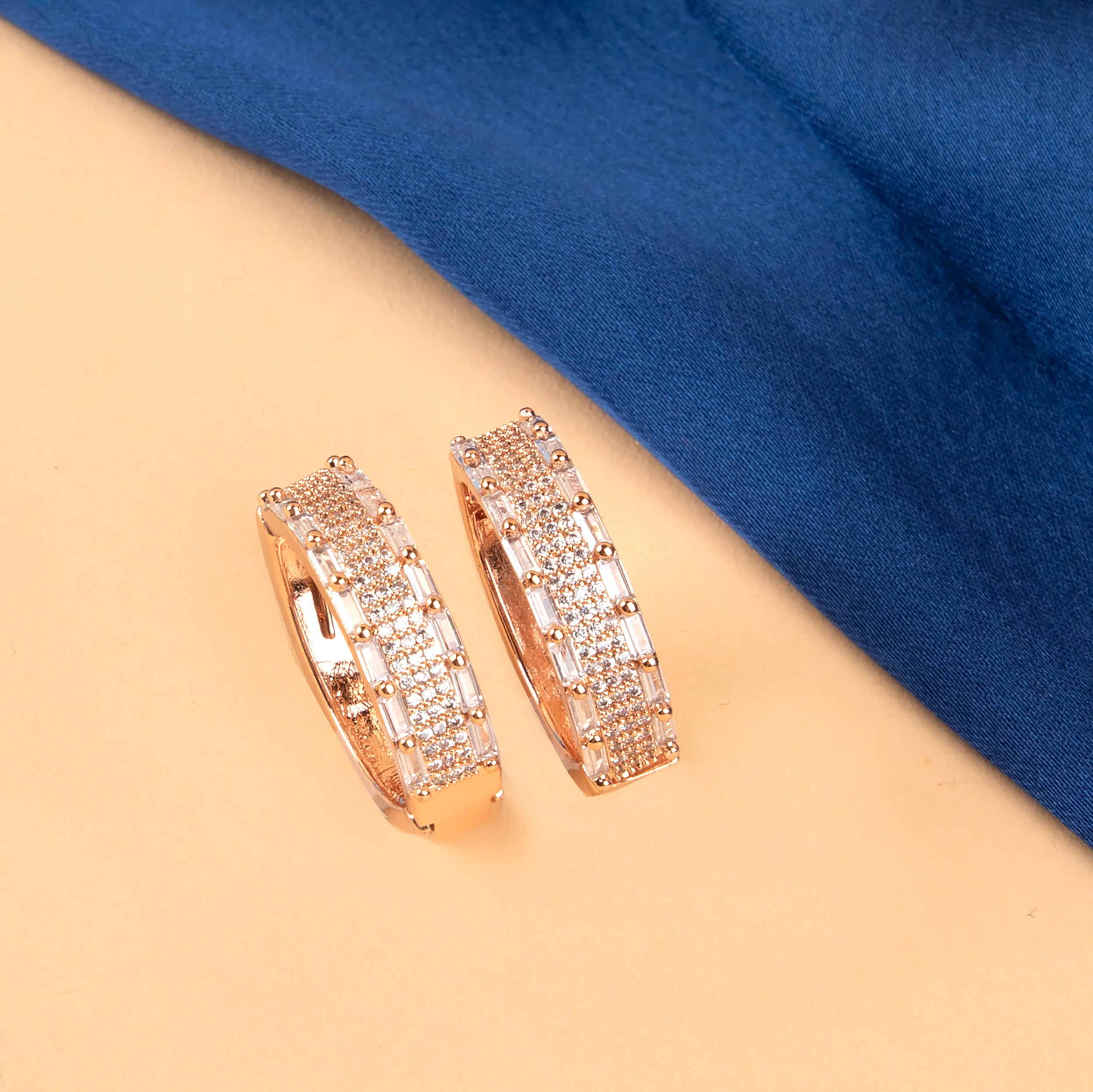 Baguette Luxe Hoop Earrings
