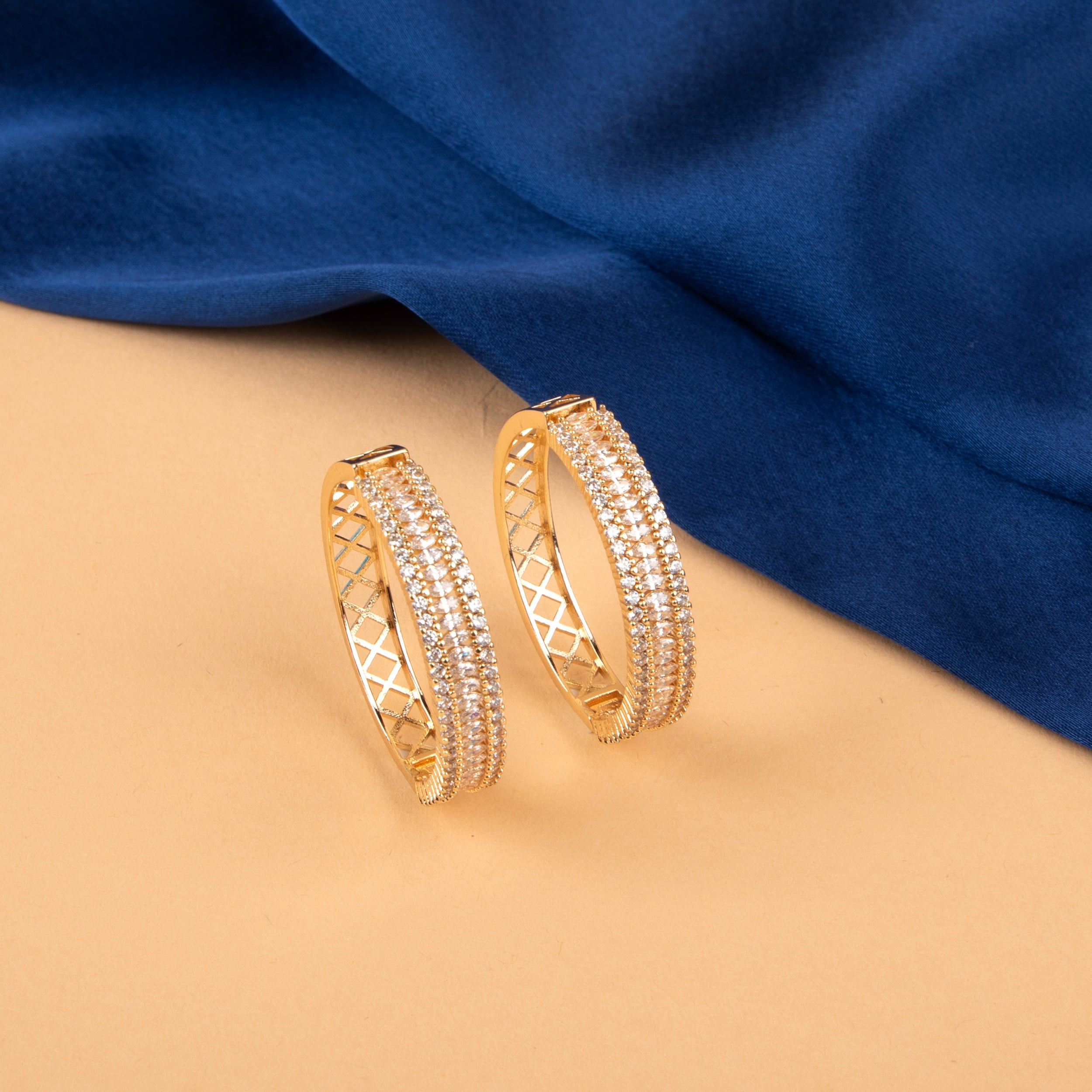 Triple Row Hoop Earrings